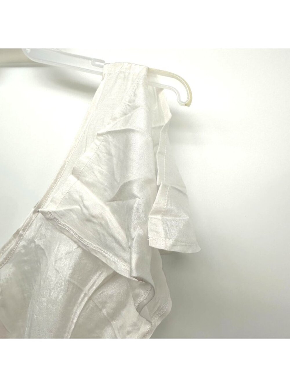 JaJa & Co One Shoulder Top 1XL White Rosette Strap Smocked Waist Party Blouse - Picture 5 of 16